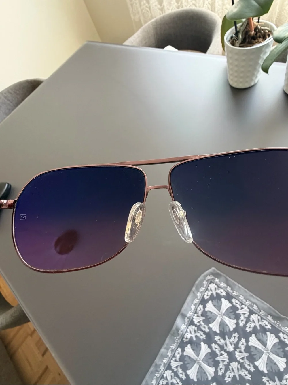 Chrome Hearts HANKk Aviator Cherry Designer Sunglasses  Burgundy